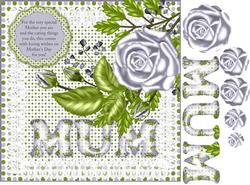 Rose Mother's Day Card Front with Words