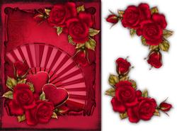 Red Rose and Two Hearts Mother's Day or Birthday Card