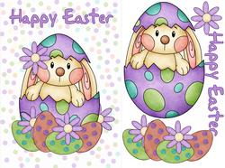 Easter Bunny in Egg Greeting Card Front