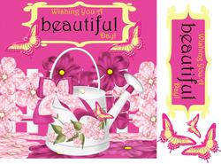 Birthday Card with Flowers Bright and Happy