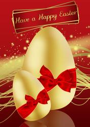 Easter Egg A4 Sheet in Gold and Red