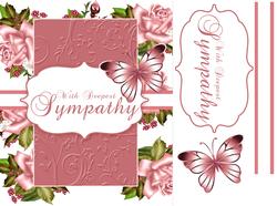 Floral Sympathy Card Front with Butterfly
