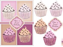 Cupcake Sweet Birthday Greeting Card Front