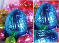 Easter Greeting Card with Foil Wrapped Eggs