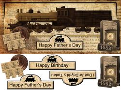 Vintage Looking Father's Day Train Card Front