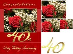 Ruby Wedding Anniversary Rose Card Front