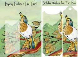 Thrush Father's Day Card / Birthday with Bookmark