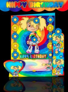 Hippy Birthday Greeting Card Front Kit