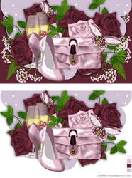 Floral Birthday Card Front with Scallop Edge