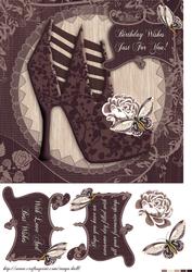 Stylish Shoe Birthday Card Front
