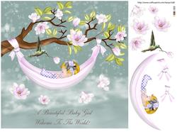 Baby Girl Welcome to the World Card Front