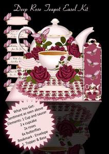Deep Rose Tea and Cupcake Easel Kit