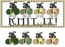 Image of cup336955_1446 - Sheep Knitting Long Birthday Card Front