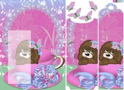 Puppy in a Tea Cup, Bookmark Greeting Quick Card