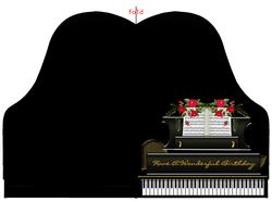 Grand Piano Shaped Birthday Greeting Card