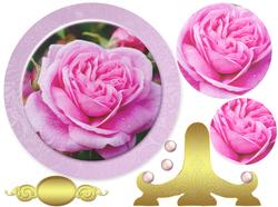 Pink Rose Birthday or Other Plate and Stand