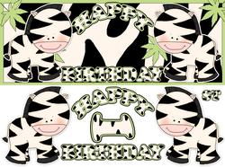 Zebra Jungle Birthday Card 1+