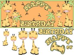 Jungle Safari Giraffe Birthday Card 1+