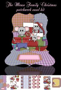 House Mouse Family Christmas Easel Kit