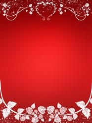 Floral Rose and Heart Background