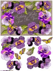 Pansy Butterfly Birthday Quick Card