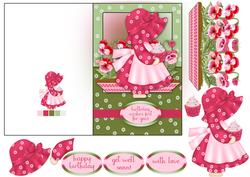 Cute Little Garden Bonnet Girl Quick Card