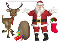 Santa and Reindeer Clipart
