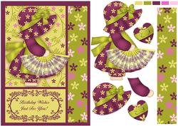 Cute Summer Bonnet Girl Quick Card