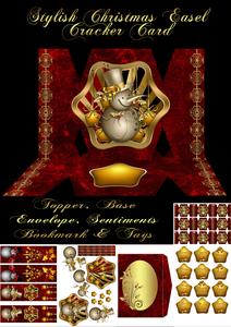 Gold and Red Christmas Cracker Easel Kit