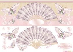 Pink Blend Butterfly and Fan Birthday Quick Card