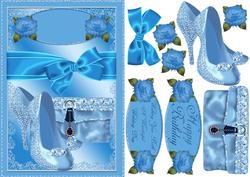 Shoe and Floral Wedding, Anniversary or Birthday Card