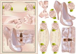 Pink and Peach Wedding Anniversary, Birthday Quick Card