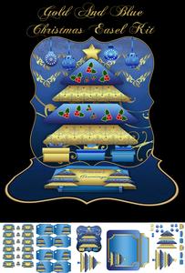 Blue and Gold Effect Holiday Tree Easel Kit