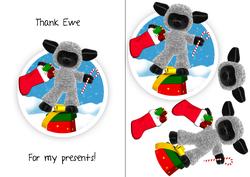 Thank You Quick Card with Cute Lamb Christmas