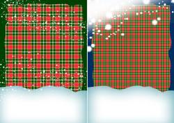 Two Plaid Winter Backgrounds with Snow