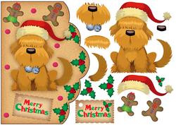 Cute Santa Dog Step by Step Scallop Edge Topper