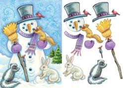 Snowman Quick Step by Step Card and Animals