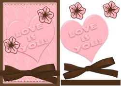 Valentine's Day Quick Card Pink and Brown