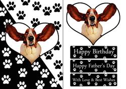 Birthday or Father's Day Basset Hound Quick Card