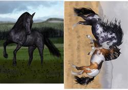 Two Fantasy Horse Toppers