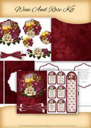 Rose and Champagne Kit with Card Toppers, Pyramage
