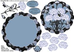 Floral and Butterfly Black and Blue's Wobble Card
