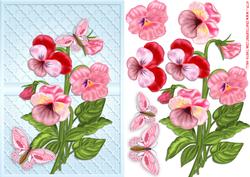 Faux Trellis Step by Step Pansy Greeting Card Front