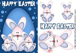Easter Bunny Quick Step by Step with Blue Background