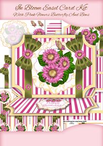 In Bloom Pink Floral Easel Card Kit with Green Bows