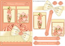 Peaches and Cream Birthday Quick Card with Roses