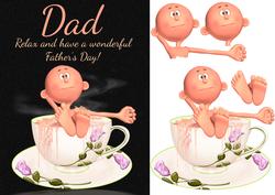 Fun Father's Day Greeting Card with Man in Umm Bath?