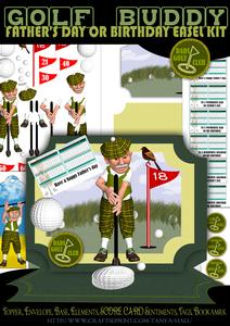 Golf Father's Day or Birthday Easel Card Kit