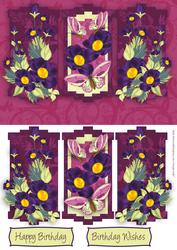 Floral Three Panel Quick Card