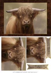 Highland Bull Oil Painted Quick Card